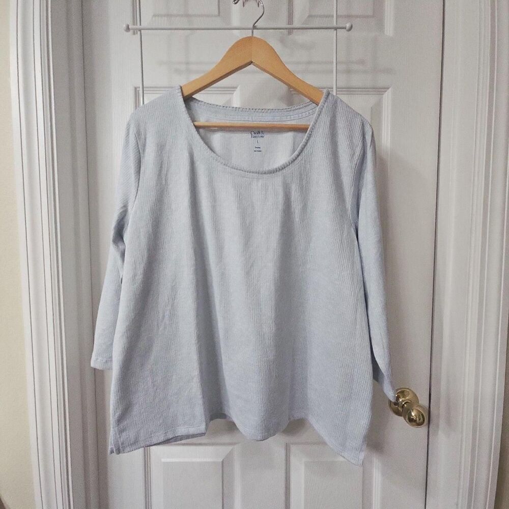 Croft & Barrow Women's Gray Ribbed Sleepwear Top Tunic Size L